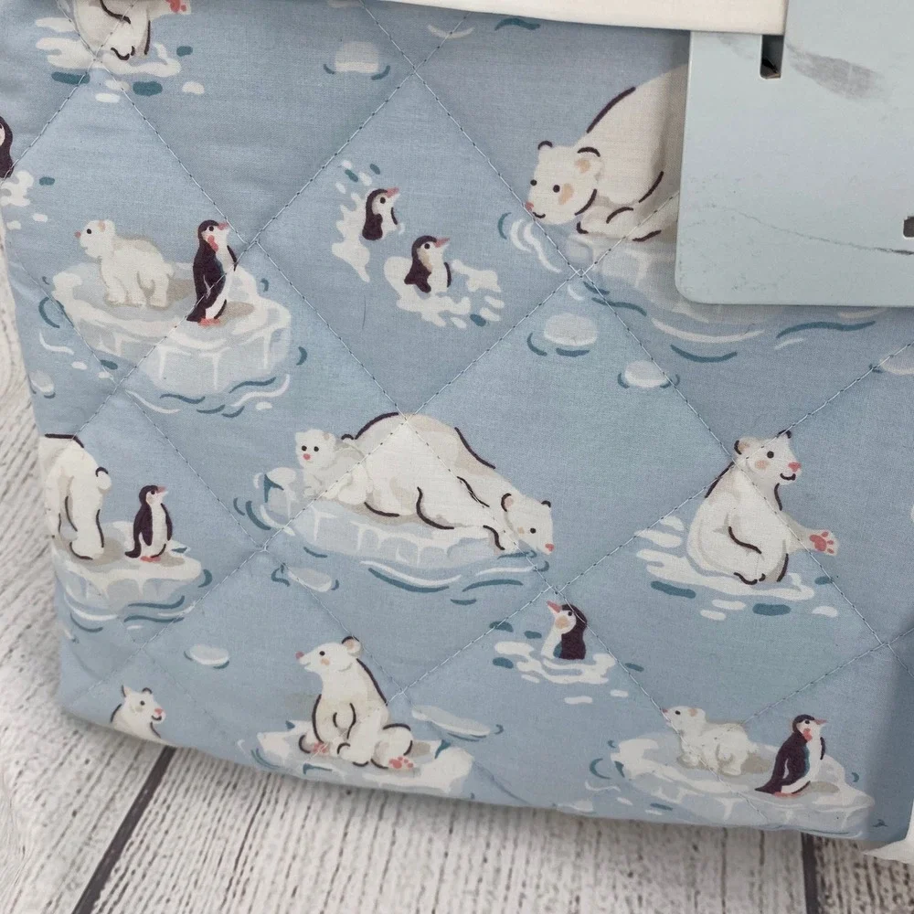 Cath Kidston Polar Ice Quilt Queen Blue Polar Bear Penguin Cotton Percale Winter